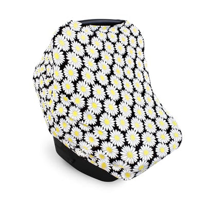 Hudson Baby Unisex Baby Multi-use Car Seat Canopy, Pretty Daisy, One Size - color: Pretty Daisy