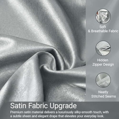 1 Pack Satin Wedge Pillow Cover 26x25x7.5 Inch Grey - color: Grey, size: 26x25x7.5"