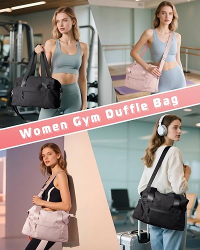 Smasrob Small Gym Bag with Yoga Mat Holder, Wet Pocket and a Separate Pouch - color: Black