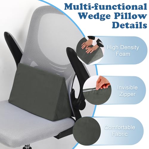 Small Wedge Pillow, Wedge Pillow for Bed Sores, Positioning Wedge - color: 1 Unit, Dark Grey