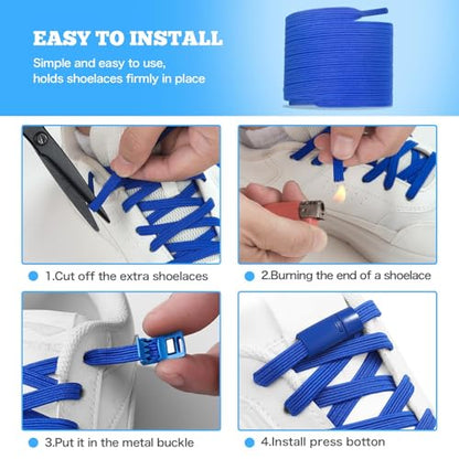 Neo-wows No Tie Shoelaces Elastic Laces for Kids Adults Athletic Sneakers - color: Silver