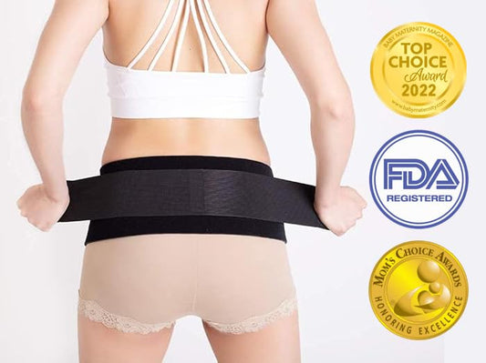 CABEA Babybellyband 2-in-1 Original Pregnancy Belly Band Maternity Belt, Adjustable Pregnancy and Postpartum Belly Wrap Provides Relief and Supports Back, Joint, and Hips - size: Small