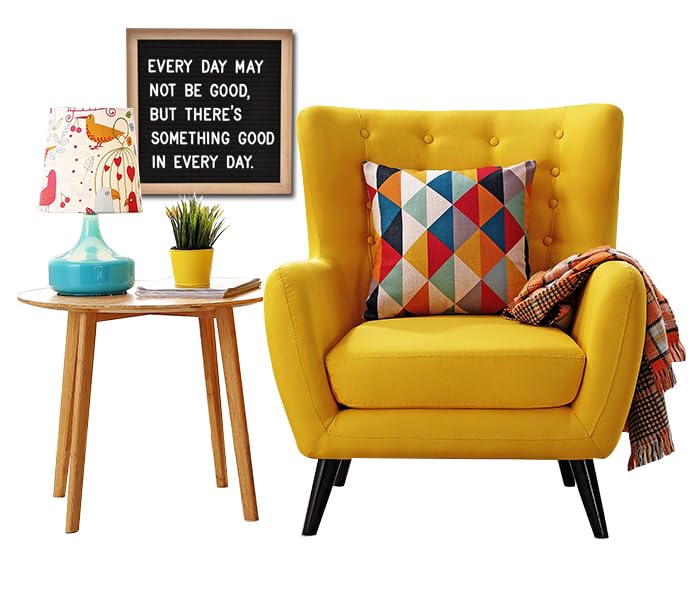 Felt Letter Board, 10 x 10 inch Wooden Frame, Black - color: Black