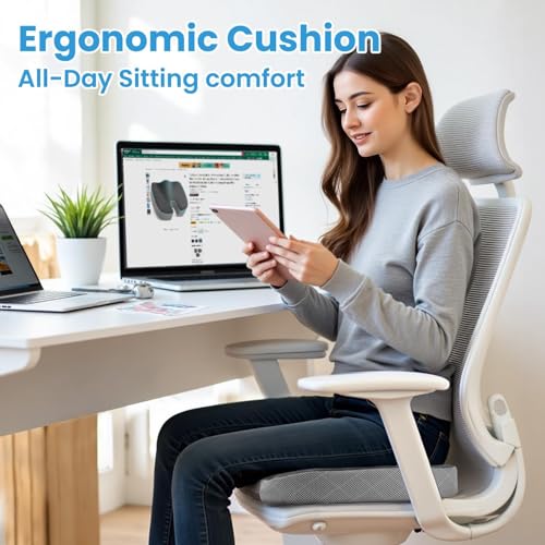 TushGuard Memory Foam Office Chair Seat Cushion - Dark&Light Grey, X-Large - color: Dark&light Grey, size: X-Large