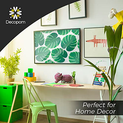 Decopom Palm Leaves Artificial Tropical Monstera 36Pack 6 Kinds Large Small Green Fake Palm Leaf with Stems - style: 36 Pack