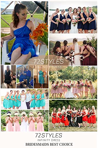 72styles Multi-Way Wrap Short Infinity Dress for Bridesmaids - color: Dusty Rose