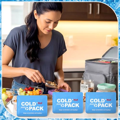 4 Pack Reusable Soft Ice Packs for Coolers Lunch Boxes Slim Ice Packs Bulk Flexible Gel Freezers for Cooler Bags Backpacks Cooling Beach Camping Office