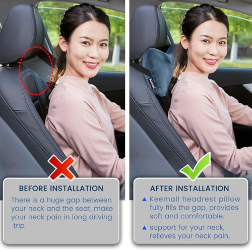 Keemall Inflatable Travel Neck Car Pillow Sleeping Road Trip Essentials - color: Soft Grey, size: Medium