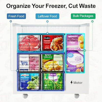 iSPECLE Chest Freezer Organizer - Large Baskets for 5 to 7 Cu.Ft, 3 Pack - color: 3-Pack Black