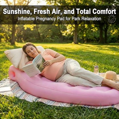 Inflatable Tummy Nest Pregnancy Pillow with Belly Hole (Pink) - color: Pink