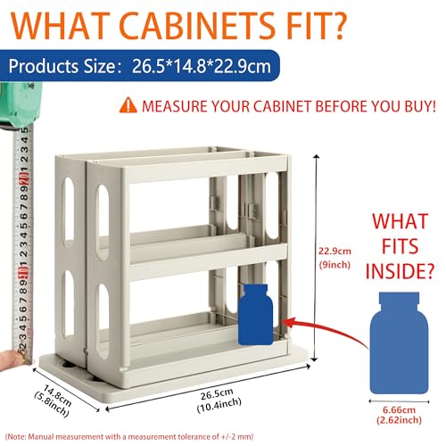 Medicine Organizer 2 Three-Decker Shelves Cabinet, Storage Rack Organizer - color: Dust Gray