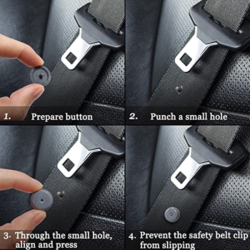 5 Sets Universal Fit Seatbelt Stopper Kit, Snap-on Seat Belt Button Stop