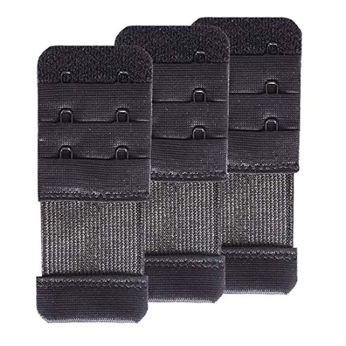 SAMGU Women's Bra Extenders 2 Hook/3 Hook/4 Hook/5 Hook/6 Hook Soft Stretchy - color: 2 Hook 3/4" Spacing, Black