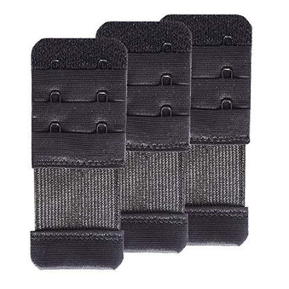 SAMGU Women's Bra Extenders 2 Hook/3 Hook/4 Hook/5 Hook/6 Hook Soft Stretchy - color: 2 Hook 3/4" Spacing, Black