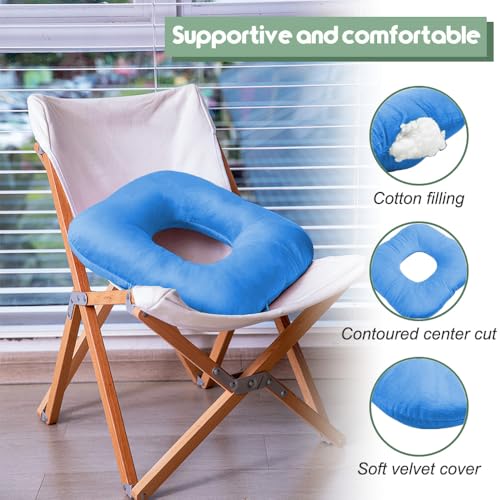 Donut Pillow for Tailbone Pain, Hemorrhoid Pillow (Blue) - color: Blue