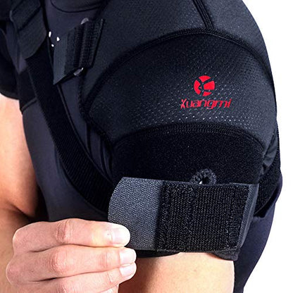 Kuangmi Double Shoulder Support Brace Strap Wrap Neoprene Protector,M - size: Medium