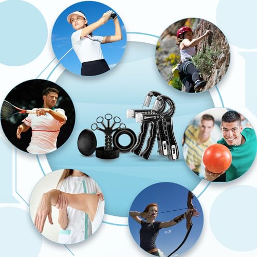 ACOTANT Grip Strength Trainer(5 Pack) with Finger Exerciser