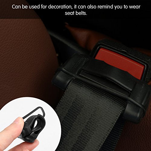 Car Safety Belt Buckle Covers, 2PCS Universal Seat Belt Clips Cover, Anti-Scratch Silicon Seat Belt Buckle Protector, Car Interior Accessories (Black)