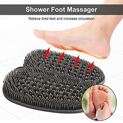 HONYIN XL Large Shower Foot Scrubber Mat with Non-Slip Suction Cups