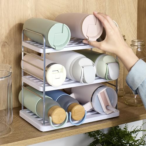YouCopia UpSpace 9 Water Bottle Organizer, Adjustable Tumbler Cabinet Rack - size: 9 Bottle Premium