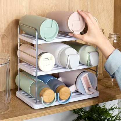 YouCopia UpSpace 9 Water Bottle Organizer, Adjustable Tumbler Cabinet Rack - size: 9 Bottle Premium