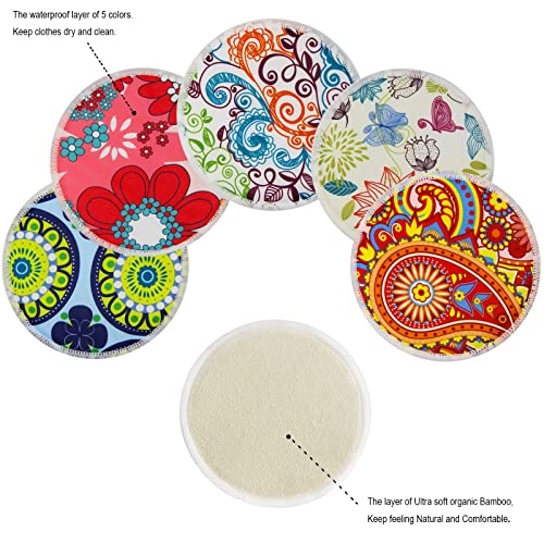 PINOWU Nursing Pads, Large 4.7", 10 Washable Pads - color: Multicolor