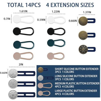 14PCS Button Extenders for Jeans,Pants Button Extender for Women Men,2Style - color: Style C_14PCS, 2 Styles