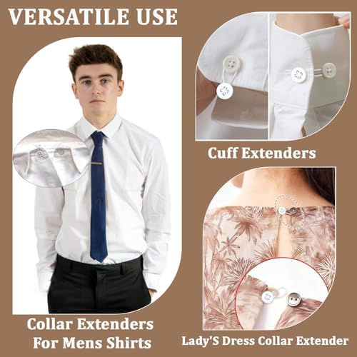 9PCS Collar Extenders for Mens Shirts, Button Extender for Dress Shirts