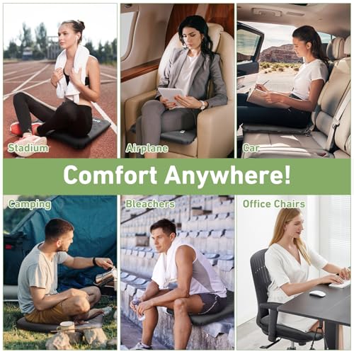 Inflatable Seat Cushion, Self Inflating Compact Stadium Seat Cushion - color: Gray-2pack