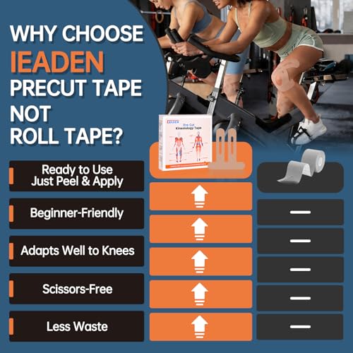 Precut Kinesiology Tape for Knees, 10 Pcs, Beige - color: Beige, size: 10 Pcs