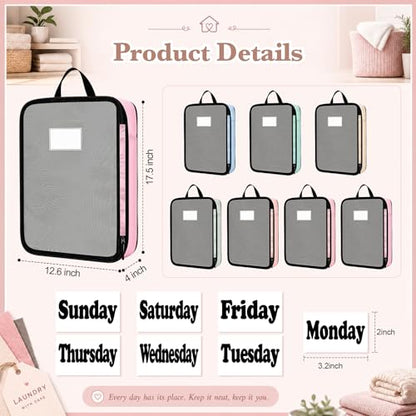 7 Pcs Packing Cubes for Travel Days of Week, Pastel, L - color: Pastel, size: L