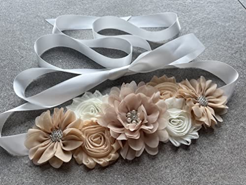 Wedding flowers sash belt Pregnancy sash maternity sashes - color: Champagne