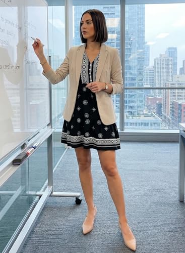 BLENCOT Women's Casual V Neck Button Down Half Long Sleeve Boho Flowy Floral Printed Mini Dress Summer Dresses Maternity - color: Black, size: Large
