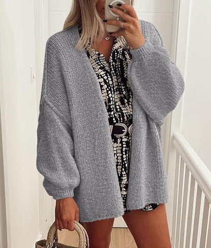 PRETTYGARDEN Womens Open Front Oversized Cardigan Sweaters - color: Grey, size: X-Large