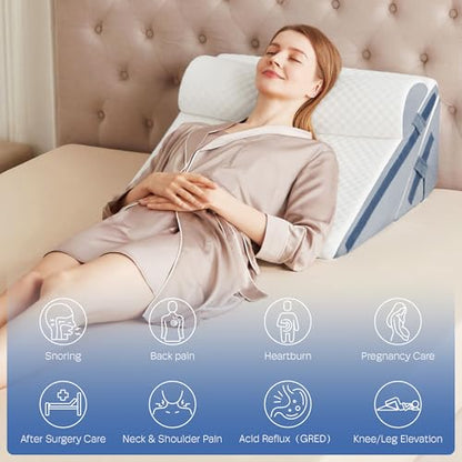 3PCS Wedge Pillow, Orthopedic Wedge Pillow for Acid Reflux, Back Support - size: 24*24*12inch 3PCS