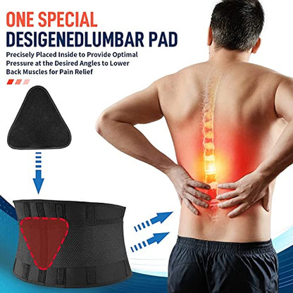 FEATOL Back Brace for Women & Men, Lower Back, Sciatica Pain Relief - color: Black, size: Small/Medium (24.4"-29.8")