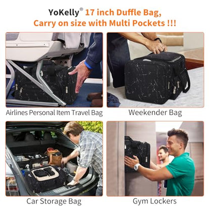17 inch Small Duffle Bag, Black Marble - color: Black Marble, size: 17 inch