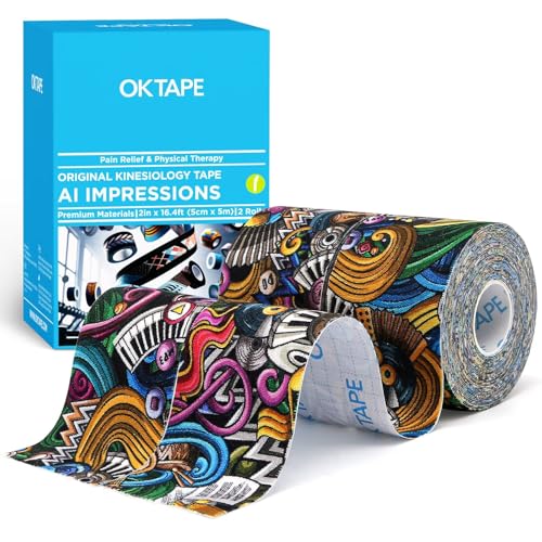 OK TAPE Kinesiology Tape Hypoallergenic Uncut 2 Rolls, 2inx16.4ft - color: Diy