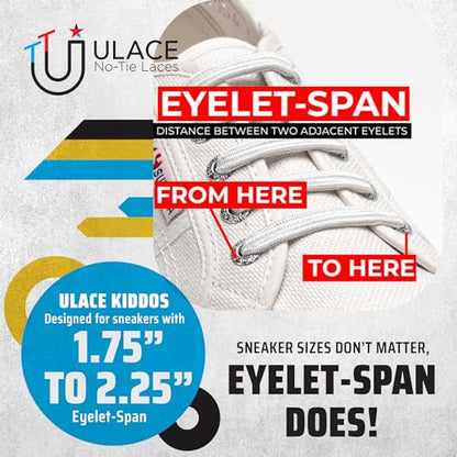 U-Lace Kiddos No-Tie Shoelaces - Elastic Shoe Laces for Sneakers - 14 Laces - color: Medium Gray