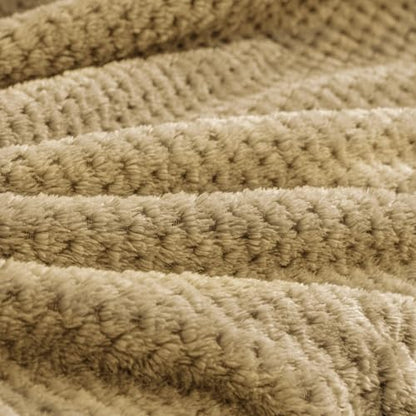 BEDELITE Travel Blanket with Bag, Jacquard Fleece Blanket 65"x40", Camel - color: Camel