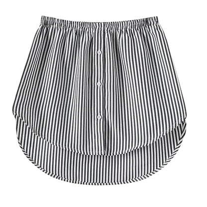 Girstunm Adjustable Shirts Extender Underskirt - color: Black Stripe, size: Medium