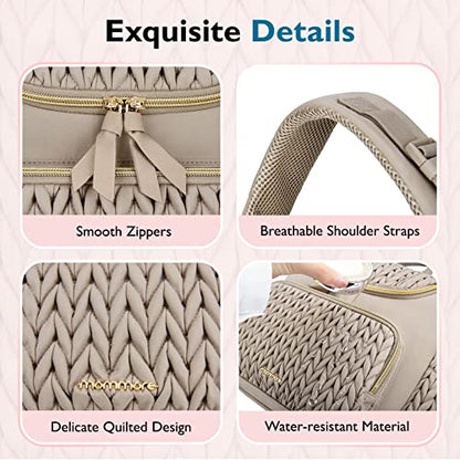 mommore Diaper Bag Backpack, Stylish Mini Baby Bag with Changing Pad - color: Coffee, size: Small