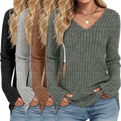 4 Pack Women's Maternity Nursing Tops - color: Black, Light Gray, Coffee, Army Green, size: Small