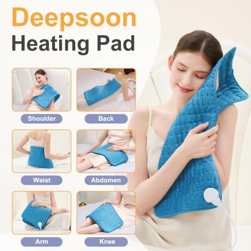 Heating Pad,Electric Heating Pads,Heating Pad for Back,Blue,24x12 Inch - color: Blue, size: 24x12 Inch