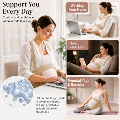 Pregnancy Belly Band, Pregnancy Support Belt, Beige, X-Large
