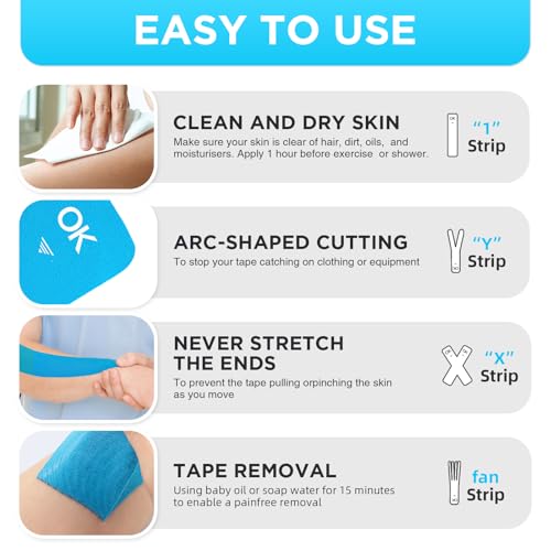 OK TAPE Kinesiology Tape 10" Precut 20 Strips Elastic Tape 2inx16ft - color: Black, size: 2 Rolls