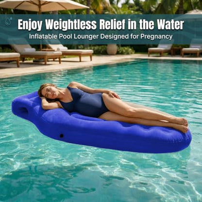 Inflatable Tummy Nest Pregnancy Pillow with Belly Hole (Blue) - color: Blue