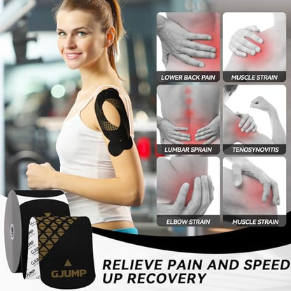 Kinesiology Tape, Precut Athletic Sports Tape 40 Strips (2 Rolls)