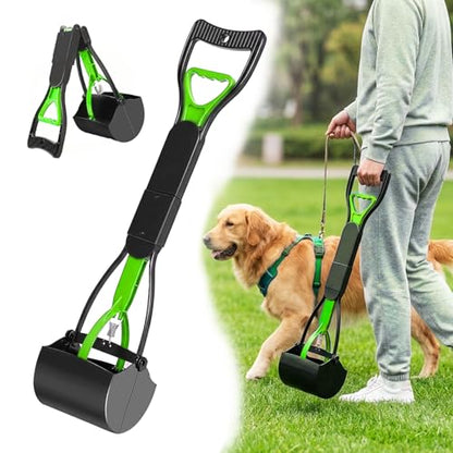 32" Portable Pooper Scooper,Foldable Durable,Pet Waste Scoop for Large dogs - color: Green