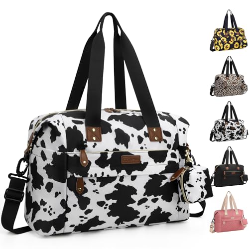 Pritent Diaper Bag Tote Waterproof Maternity Baby Bags with Pacifier Case - color: Cowprint, size: Medium